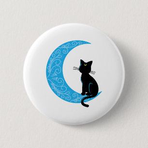 Black Cat Crescent Moon Sailor Mum 6 Cm Round Badge