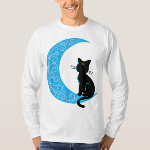 Black Cat Crescent Moon Sailor Mum T-Shirt