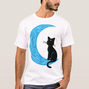 Black Cat Crescent Moon Sailor Mum T-Shirt