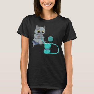 Black Cat Crochet Because Murder Is Wrong Crocheti T-Shirt