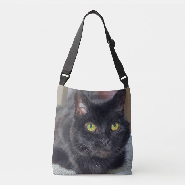Black cat crossbody bag (Front)