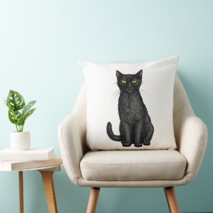 Black cat cushion