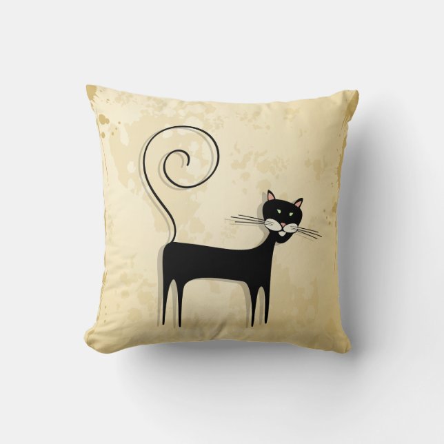 Black cat cushion (Front)