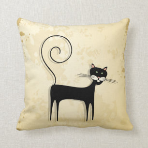 Black cat cushion