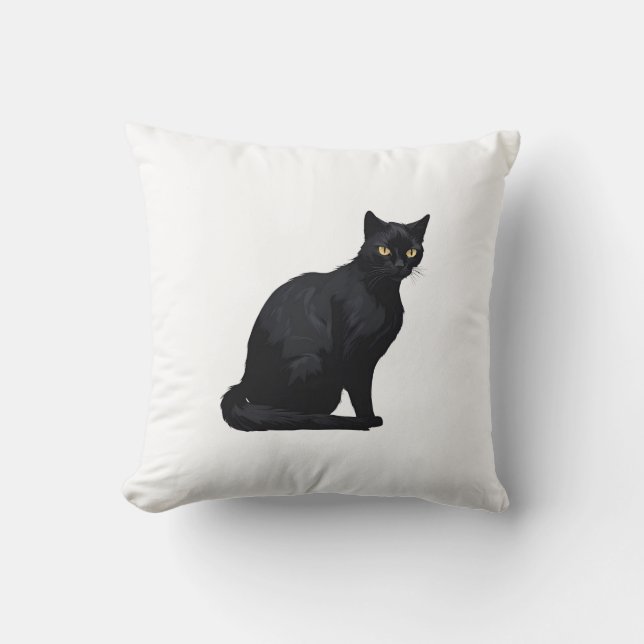 Black cat cushion (Front)
