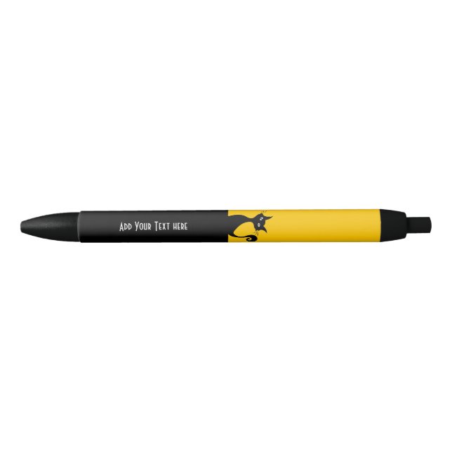 Black Cat Custom Black Trim Pen, Black Ink Pen (Front)