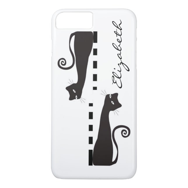 Black Cat Custom Monogram Case-Mate iPhone Case (Back)