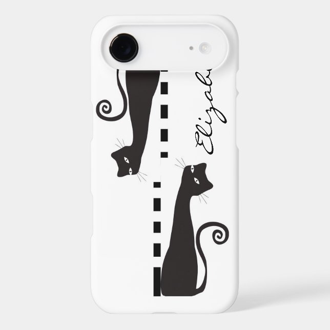 Black Cat Custom Monogram Case-Mate iPhone Case (Back)