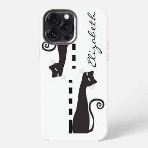 Black Cat Custom Monogram iPhone 13 Pro Max Case