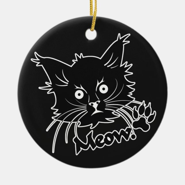 Black Cat custom ornament (Front)