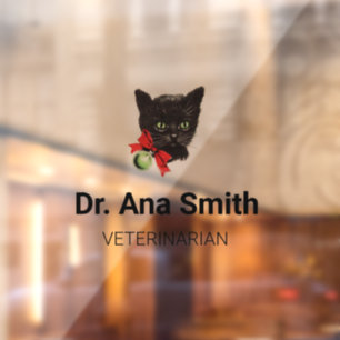 Black cat customisable veterinary profession