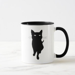 Black cat cute feline mug