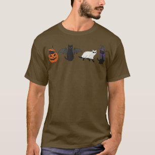 Black Cat Cute Halloween Witch Pumpkin Cat Witch F T-Shirt