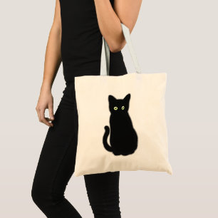 Black cat, cute kitten, spooktacular fun tote bag