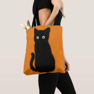 Black cat, cute kitten, spooktacular fun tote bag