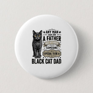 Black Cat Dad Vintage Engraving T-Shirt Design_1 6 Cm Round Badge