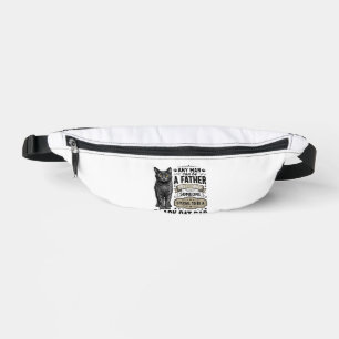 Black Cat Dad Vintage Engraving T-Shirt Design_1 Bum Bags