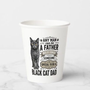Black Cat Dad Vintage Engraving T-Shirt Design_1 Paper Cups