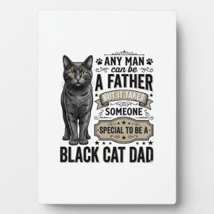 Black Cat Dad Vintage Engraving T-Shirt Design_1 Plaque