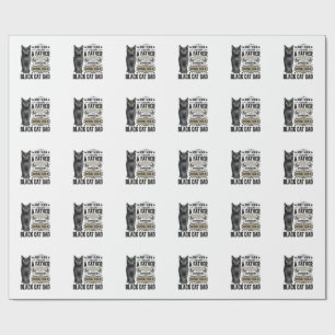 Black Cat Dad Vintage Engraving T-Shirt Design_1 Wrapping Paper
