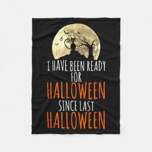 Black cat dead tree ready for halloween fleece blanket