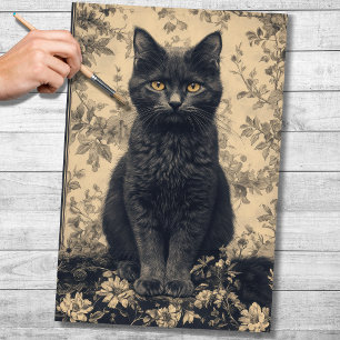 Black Cat Decoupage Paper