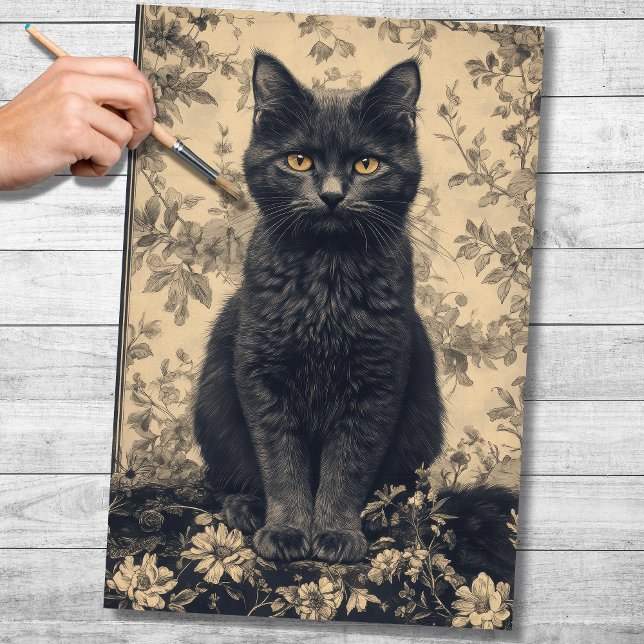 Black Cat Decoupage Paper (Creator Uploaded)