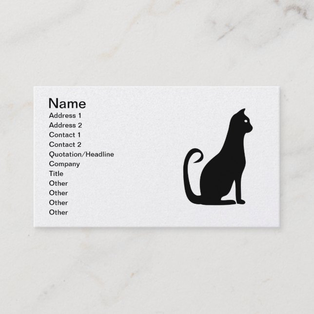 Black Cat Design Business Card (Front)