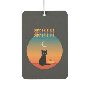 Black Cat Dinner Time Car Air Freshener
