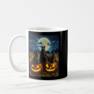Black Cat Dog Chicken Halloween Pumpkin Spooky Coffee Mug