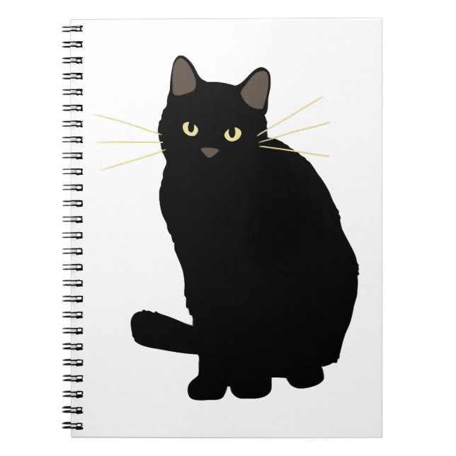 Black Cat Drawing Cute Black Cat Cat Mum Cat Lover Notebook (Front)