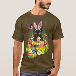 Black Cat Easter Day Bunny Eggs Costume Gift Mens  T-Shirt