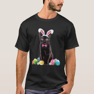 Black Cat Easter Day Bunny Eggs Costume Mens Women T-Shirt