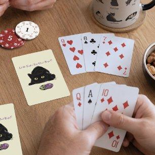 Black Cat Easter Eggs Hunt Holiday Yellow Playing Cards