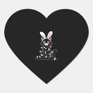 Black Cat Easter Pajama Funny Easter Decorations L Heart Sticker