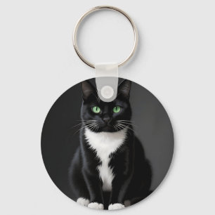 Black Cat Emerald Eyes Key Ring