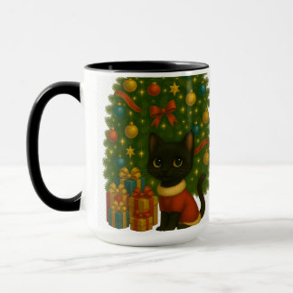 “Black Cat Emi and the Christmas Tree” Mug