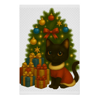 “Black Cat Emi and the Christmas Tree” Poster