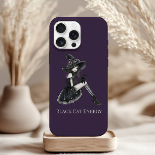 Black Cat Energy Gothic Witch Phone Case