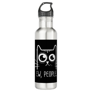 Black Cat Ew People Funny Cat Lover 710 Ml Water Bottle