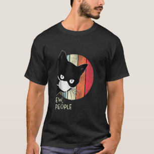 Black Cat Ew People Graphic Dark Colour T-Shirt