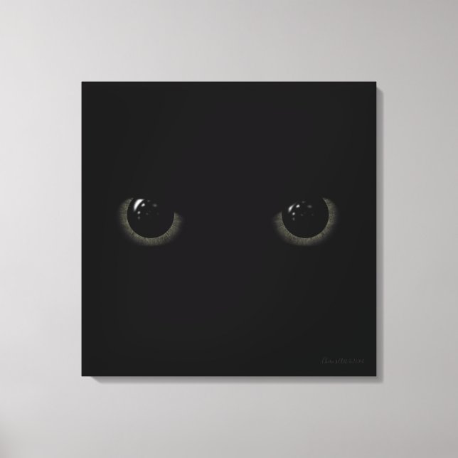 Black Cat Eyes | Cherie's Art Copyrighted Canvas Print (Front)