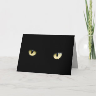 black cat eyes greeting card
