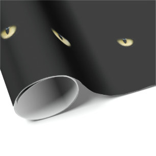 Black Cat Eyes Halloween Wrapping Paper