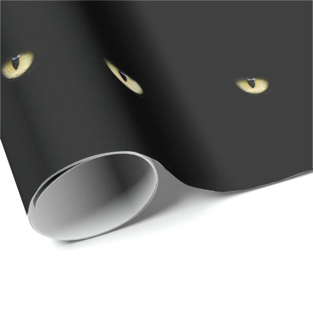 Black Cat Eyes | Halloween Wrapping Paper (Roll Corner)