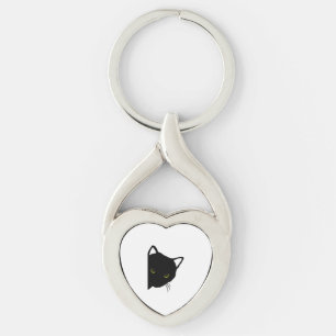 black cat eyes left key ring