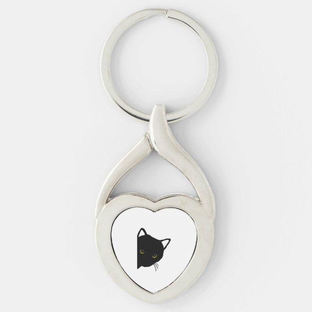 black cat eyes left key ring (Front)