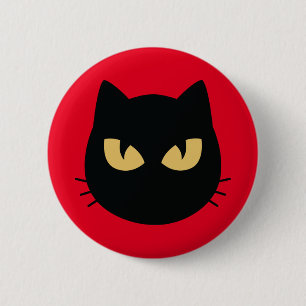 Black Cat face Button