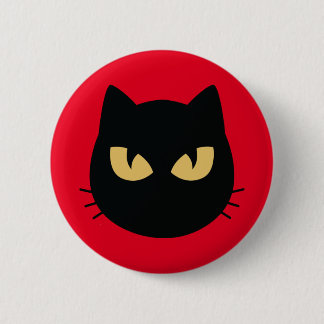 Black Cat face Button