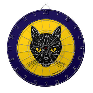 Black Cat Face Dartboard